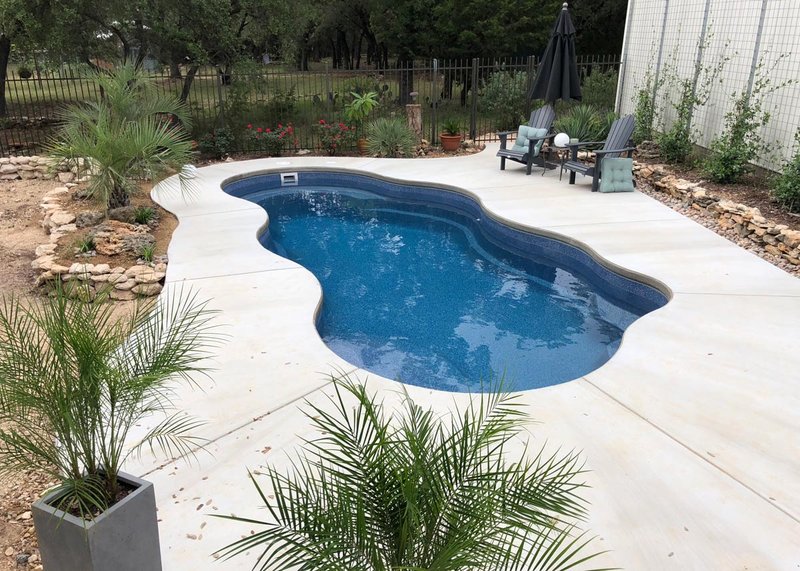 Latham Bermuda 12 fiberglass pool installed
