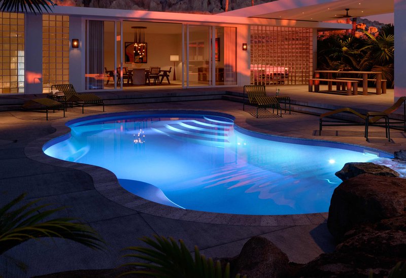 Latham Coral 16 fiberglass pool installed