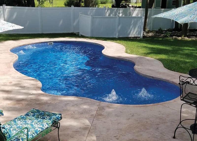 Latham Fiji fiberglass pool installed