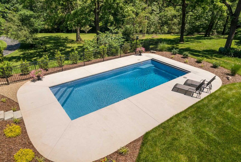 Latham St. Thomas fiberglass pool installed